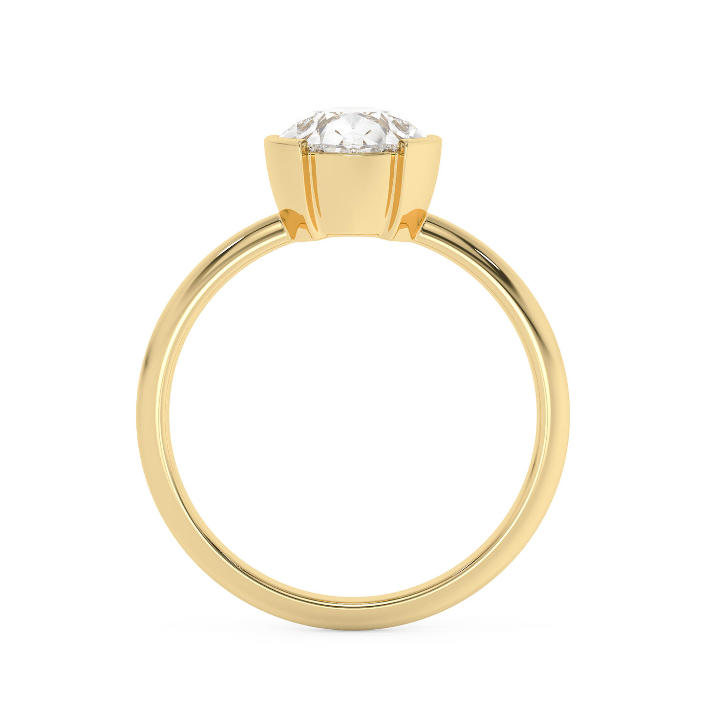 Emerald Solitaire Lab Grown Diamond Engagement Ring