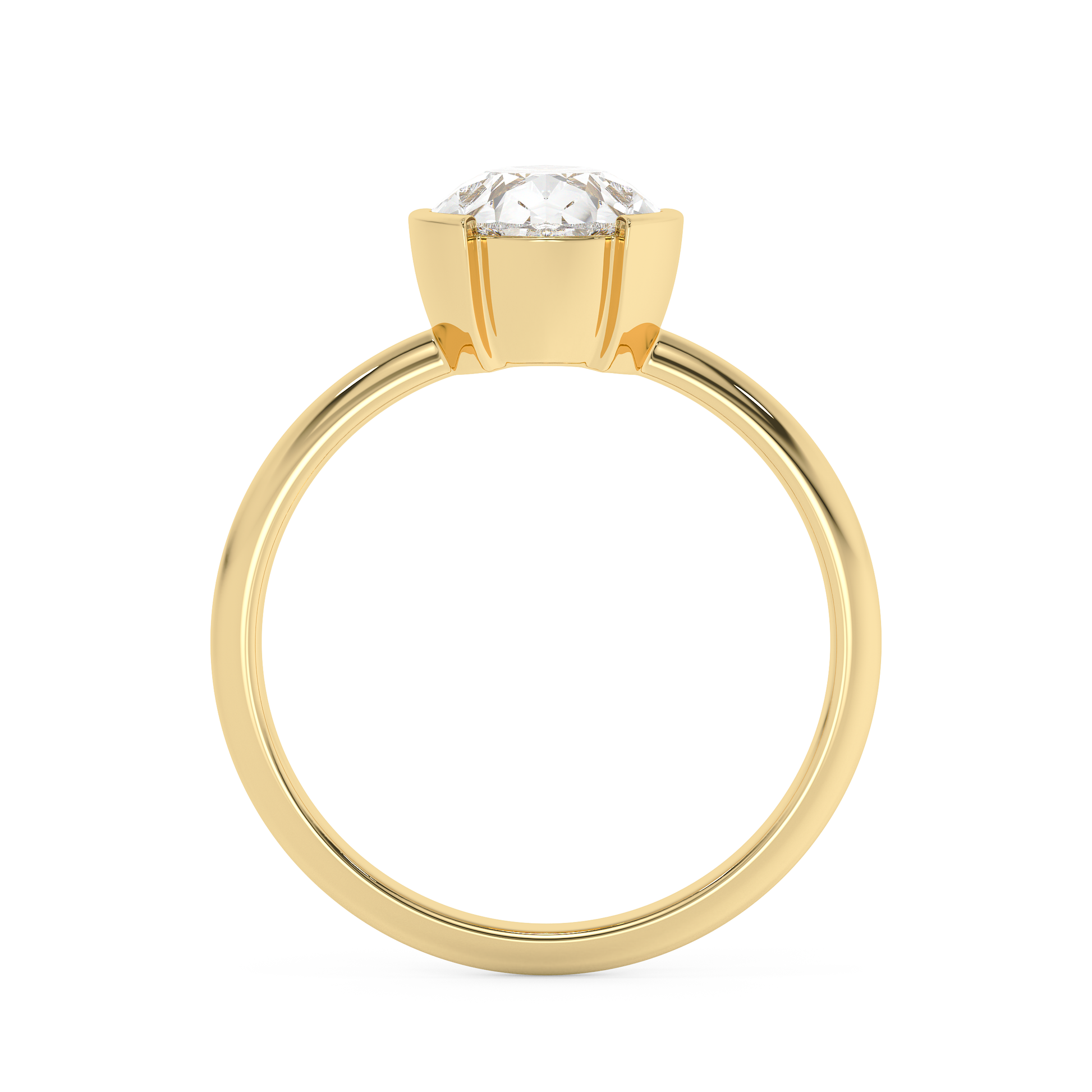 Emerald Solitaire Lab Grown Diamond Engagement Ring