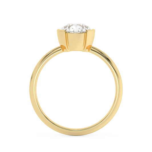Emerald Solitaire Lab Grown Diamond Engagement Ring