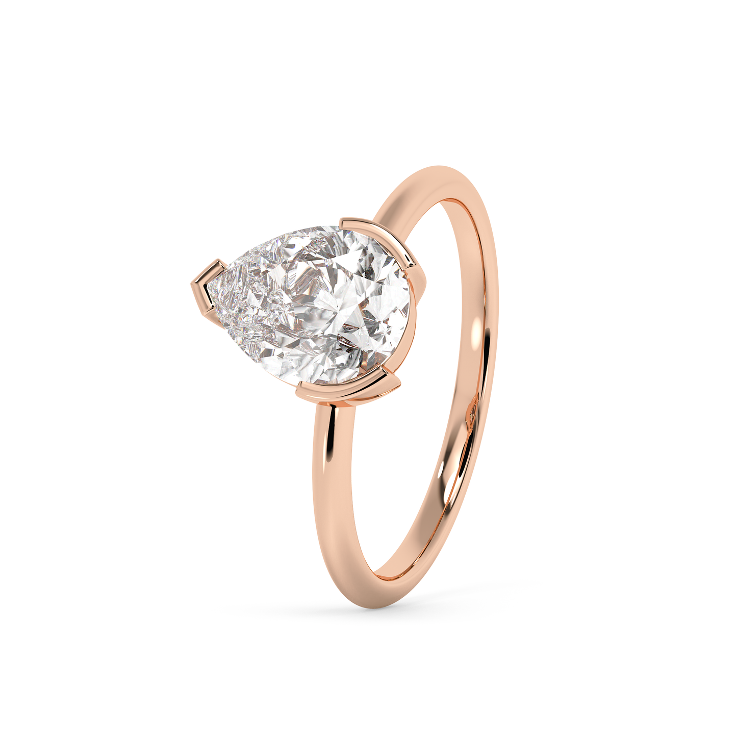 Emerald Solitaire Lab Grown Diamond Engagement Ring