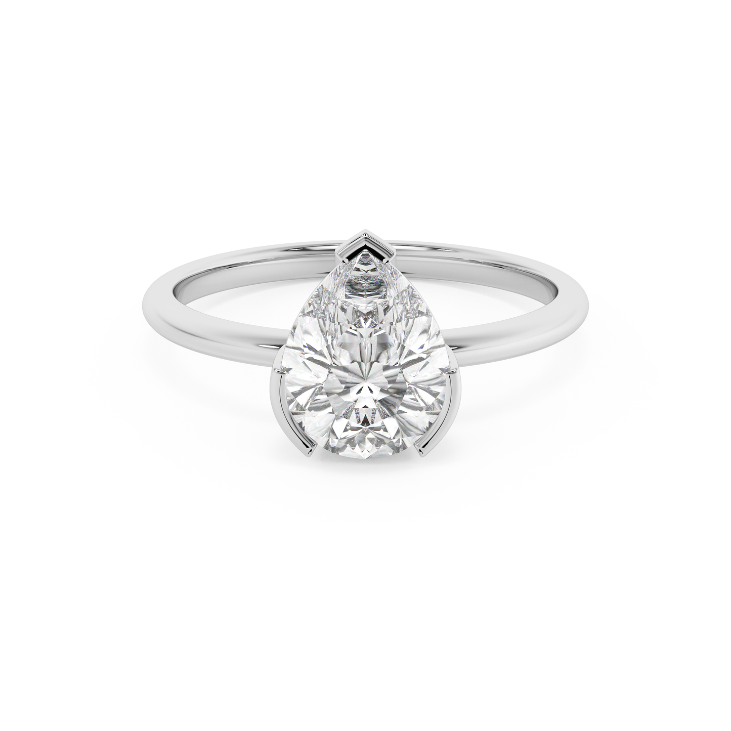 Emerald Solitaire Lab Grown Diamond Engagement Ring