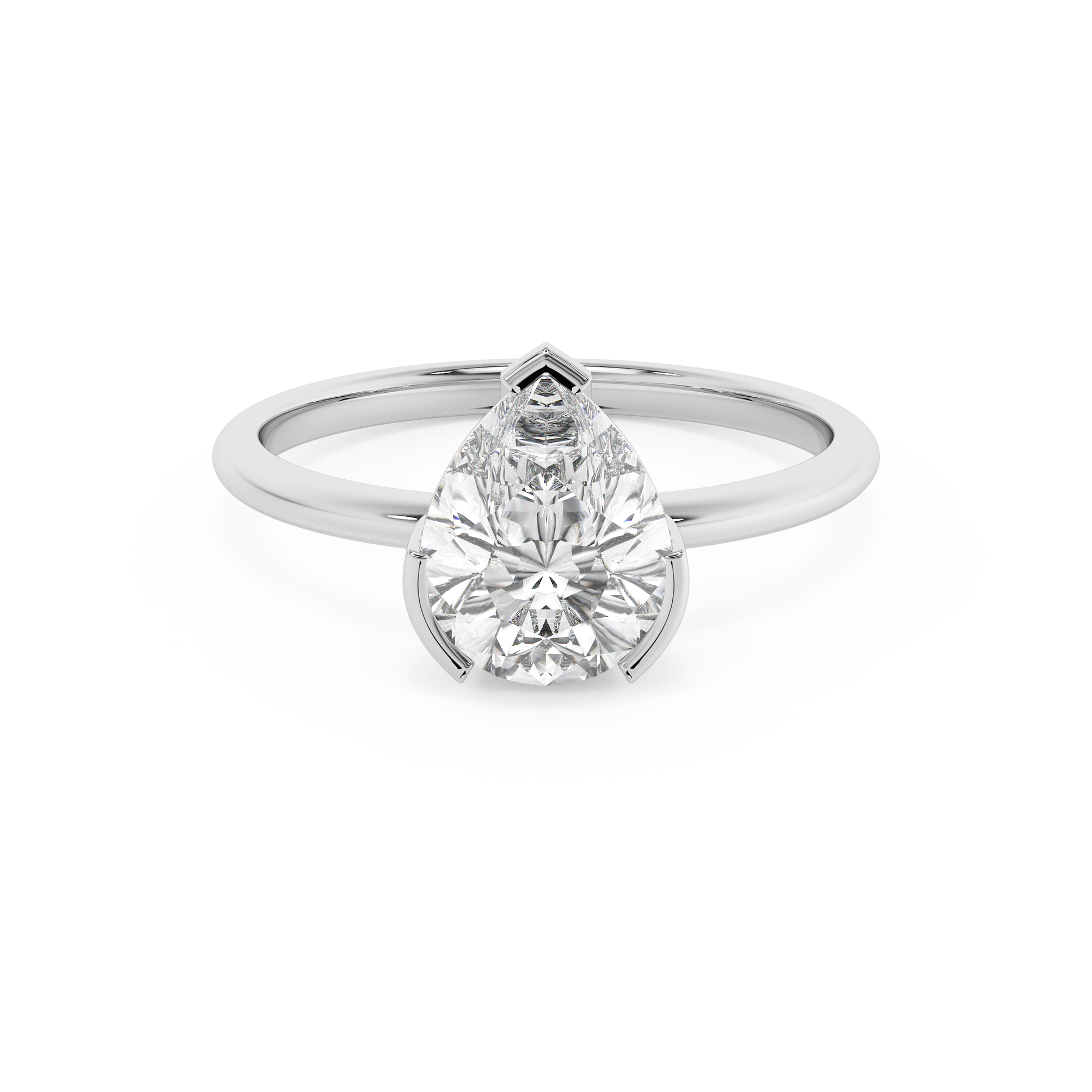 Emerald Solitaire Lab Grown Diamond Engagement Ring