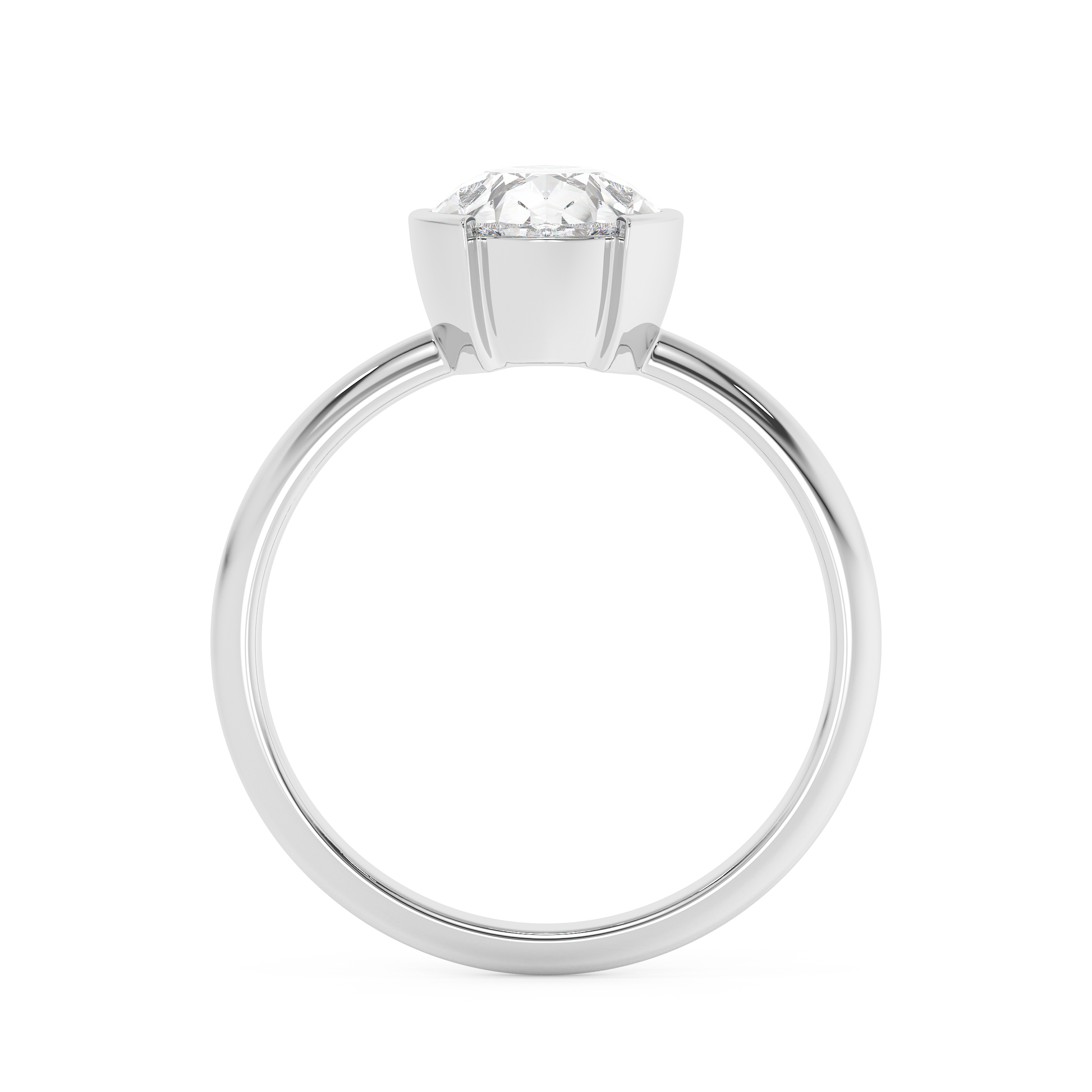 Emerald Solitaire Lab Grown Diamond Engagement Ring