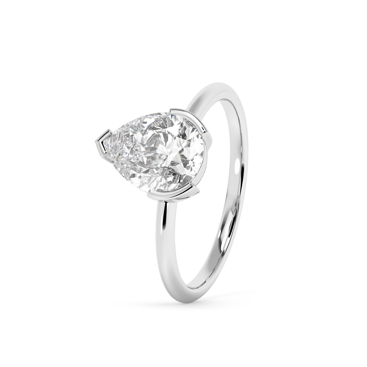 Emerald Solitaire Lab Grown Diamond Engagement Ring