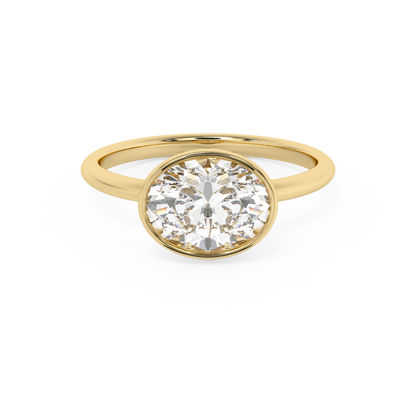 Emerald Solitaire Lab Grown Diamond Engagement Ring
