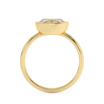 Emerald Solitaire Lab Grown Diamond Engagement Ring