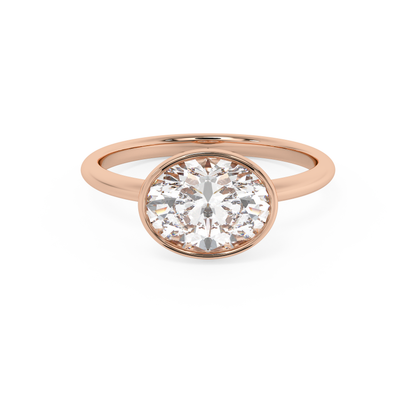 Emerald Solitaire Lab Grown Diamond Engagement Ring