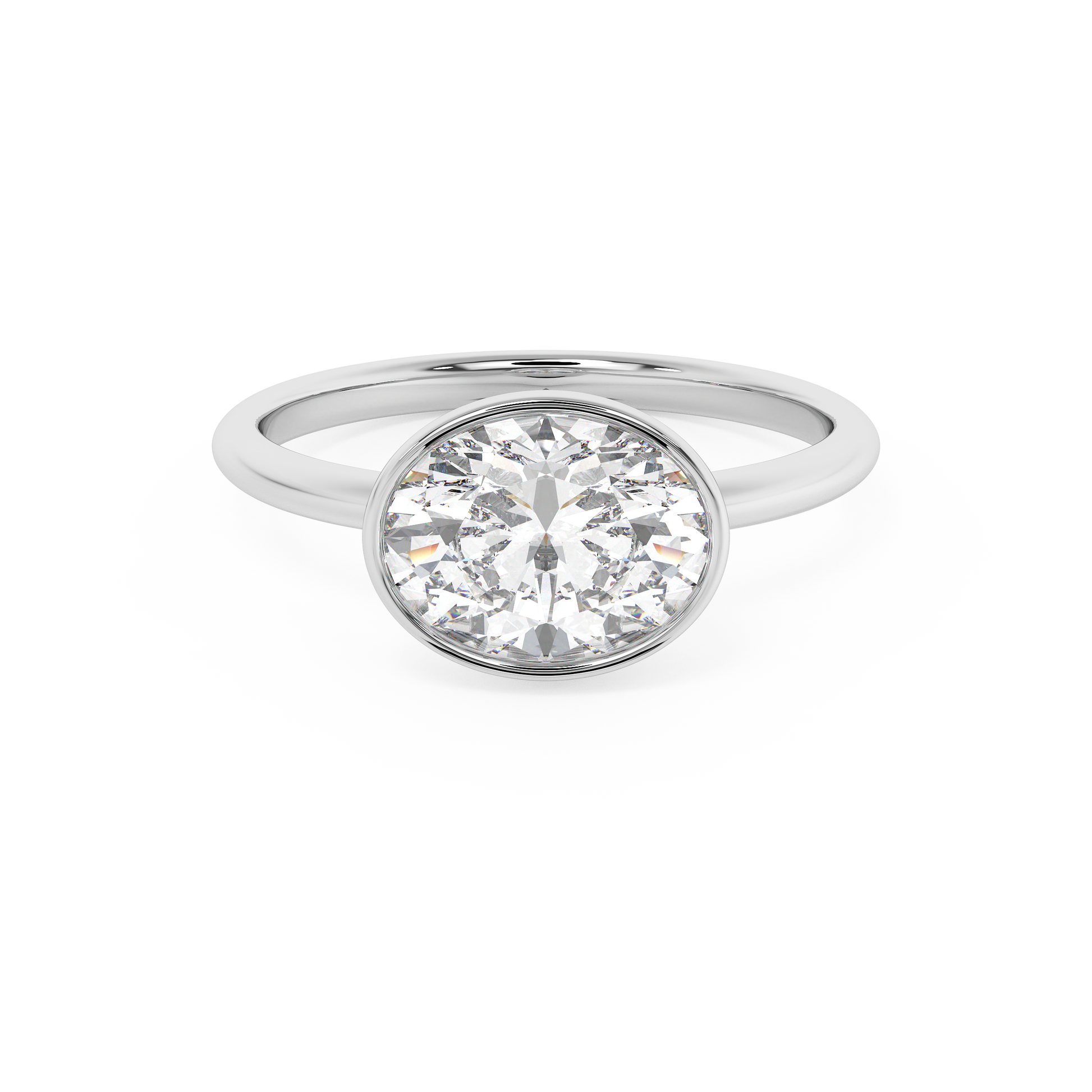 Emerald Solitaire Lab Grown Diamond Engagement Ring