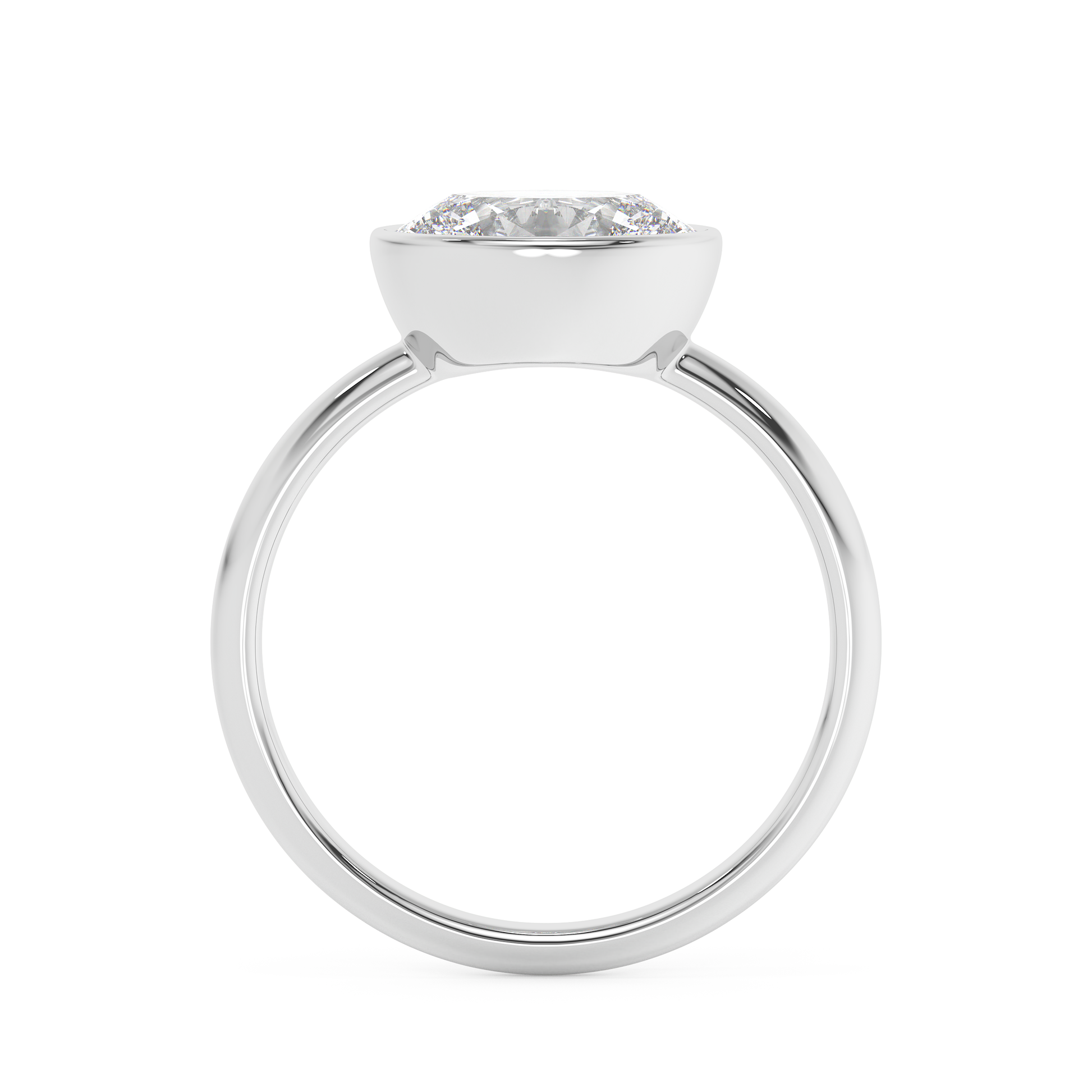 Emerald Solitaire Lab Grown Diamond Engagement Ring