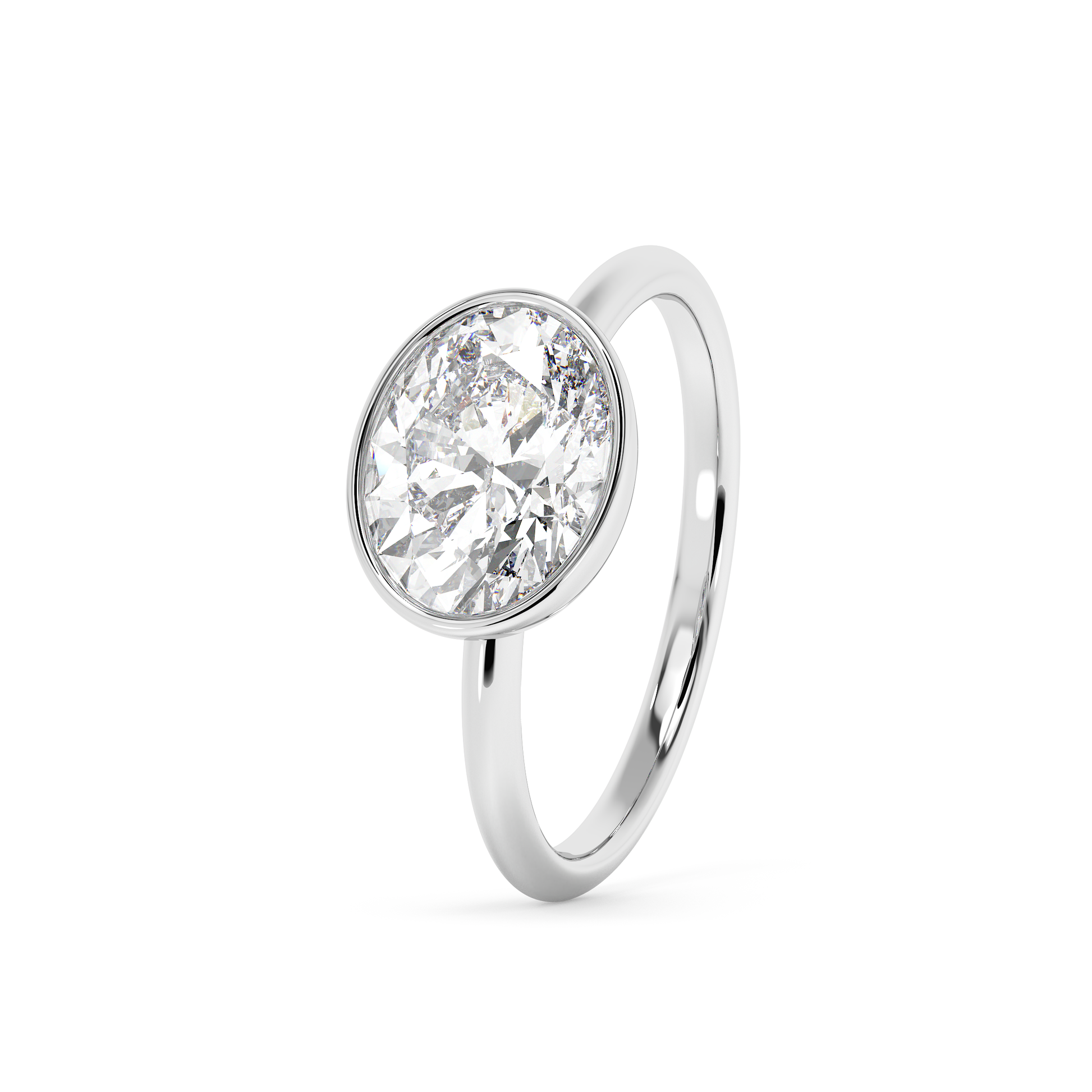 Emerald Solitaire Lab Grown Diamond Engagement Ring