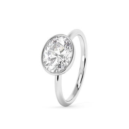 Emerald Solitaire Lab Grown Diamond Engagement Ring