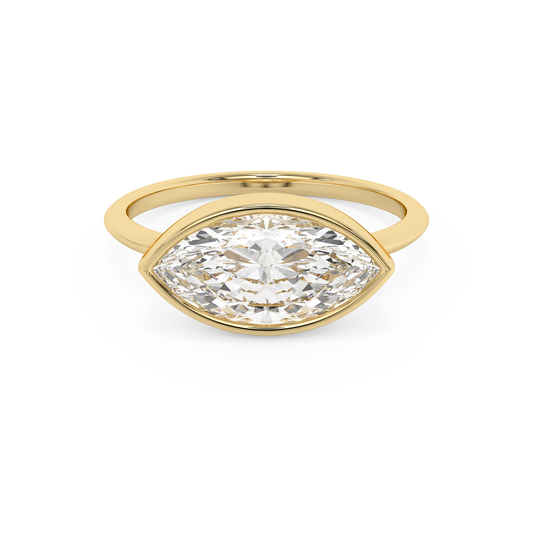 Emerald Solitaire Lab Grown Diamond Engagement Ring