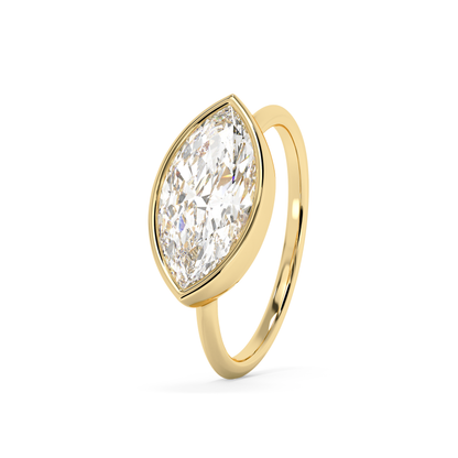 Emerald Solitaire Lab Grown Diamond Engagement Ring