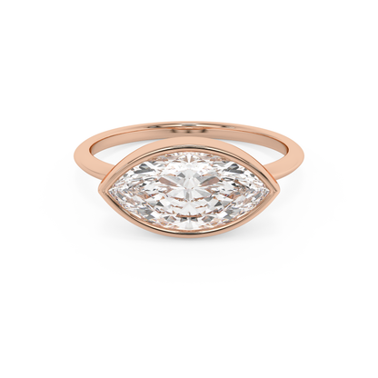 Emerald Solitaire Lab Grown Diamond Engagement Ring