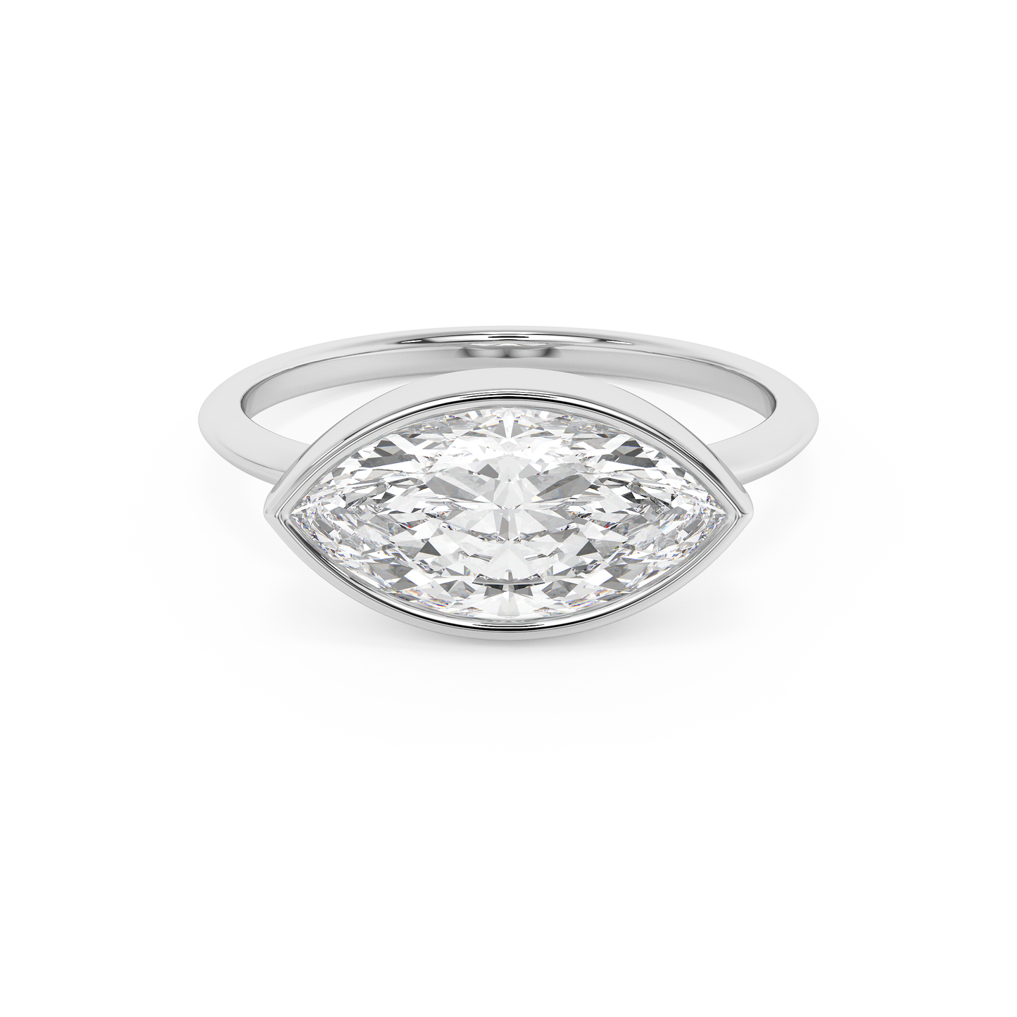 Emerald Solitaire Lab Grown Diamond Engagement Ring