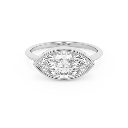 Emerald Solitaire Lab Grown Diamond Engagement Ring