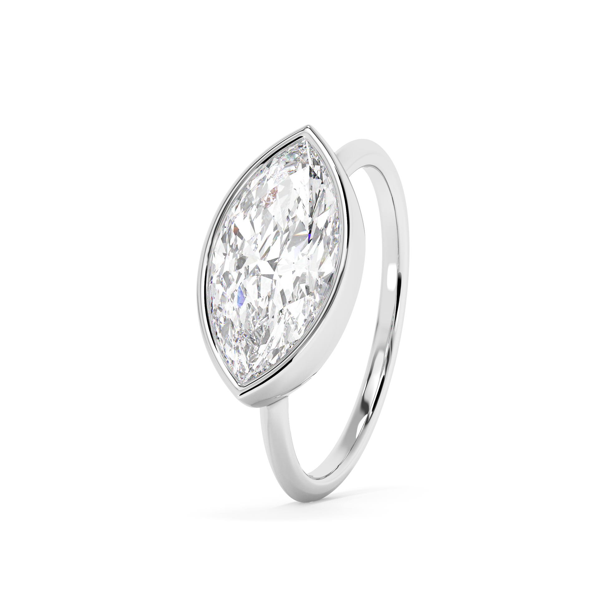 Emerald Solitaire Lab Grown Diamond Engagement Ring