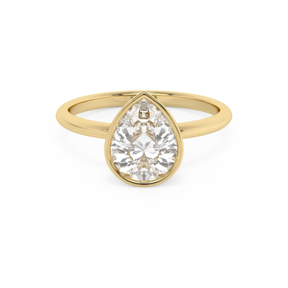 Emerald Solitaire Lab Grown Diamond Engagement Ring