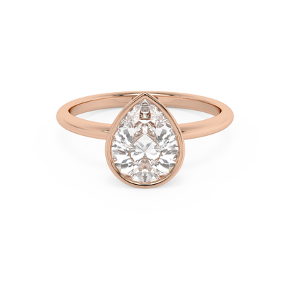 Emerald Solitaire Lab Grown Diamond Engagement Ring
