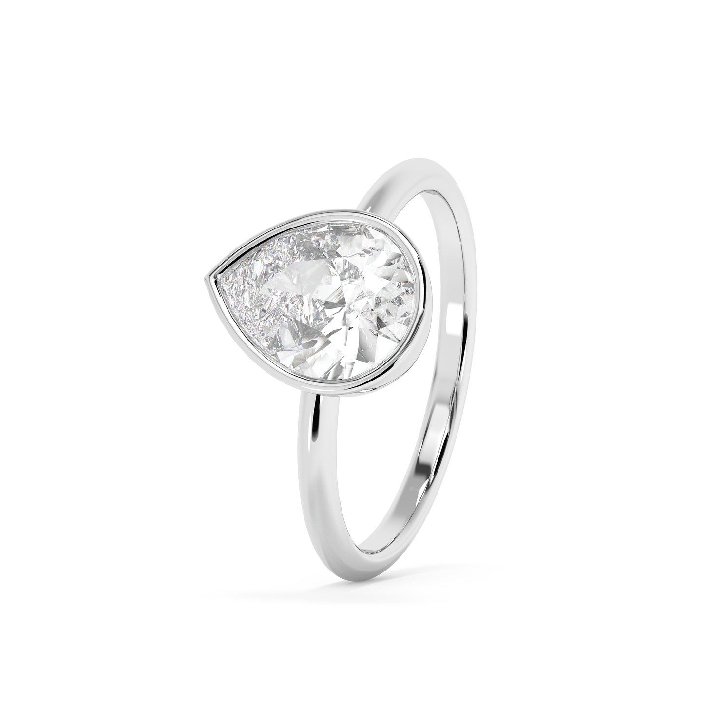 Emerald Solitaire Lab Grown Diamond Engagement Ring