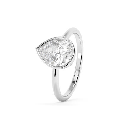 Emerald Solitaire Lab Grown Diamond Engagement Ring