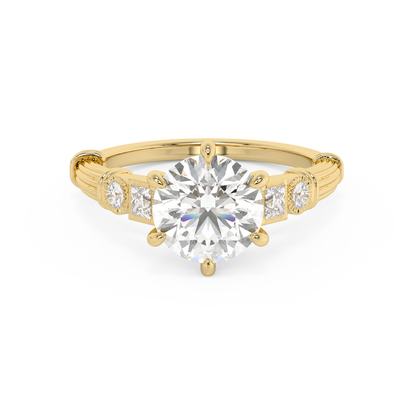 Emerald Solitaire Lab Grown Diamond Engagement Ring