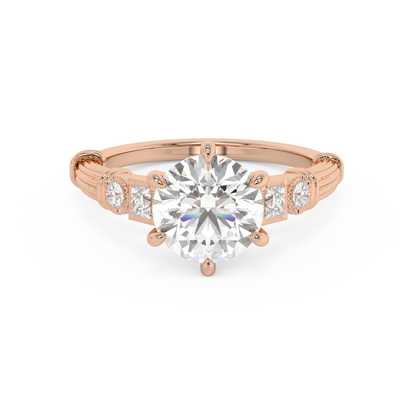 Emerald Solitaire Lab Grown Diamond Engagement Ring