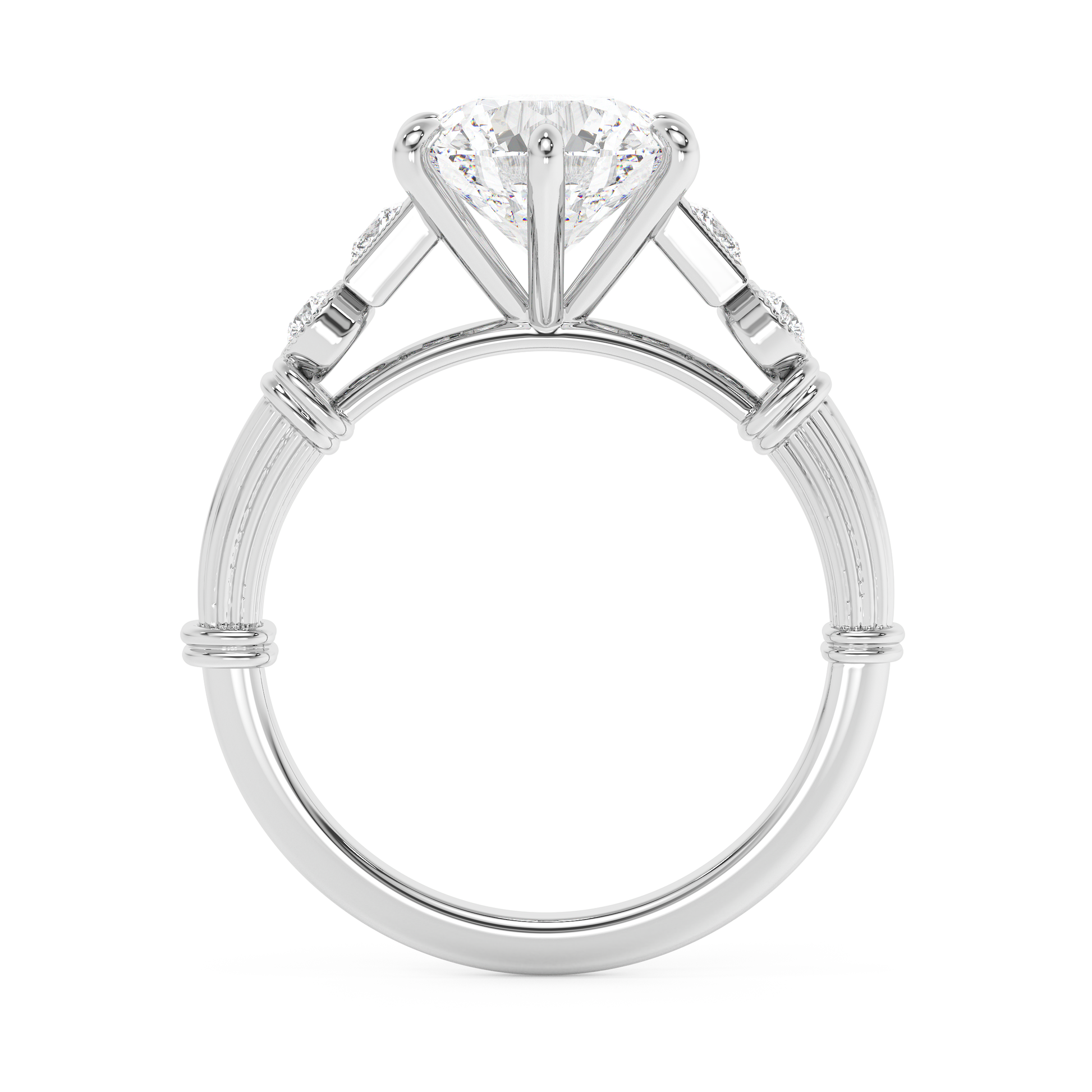 Emerald Solitaire Lab Grown Diamond Engagement Ring