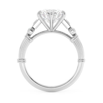 Emerald Solitaire Lab Grown Diamond Engagement Ring