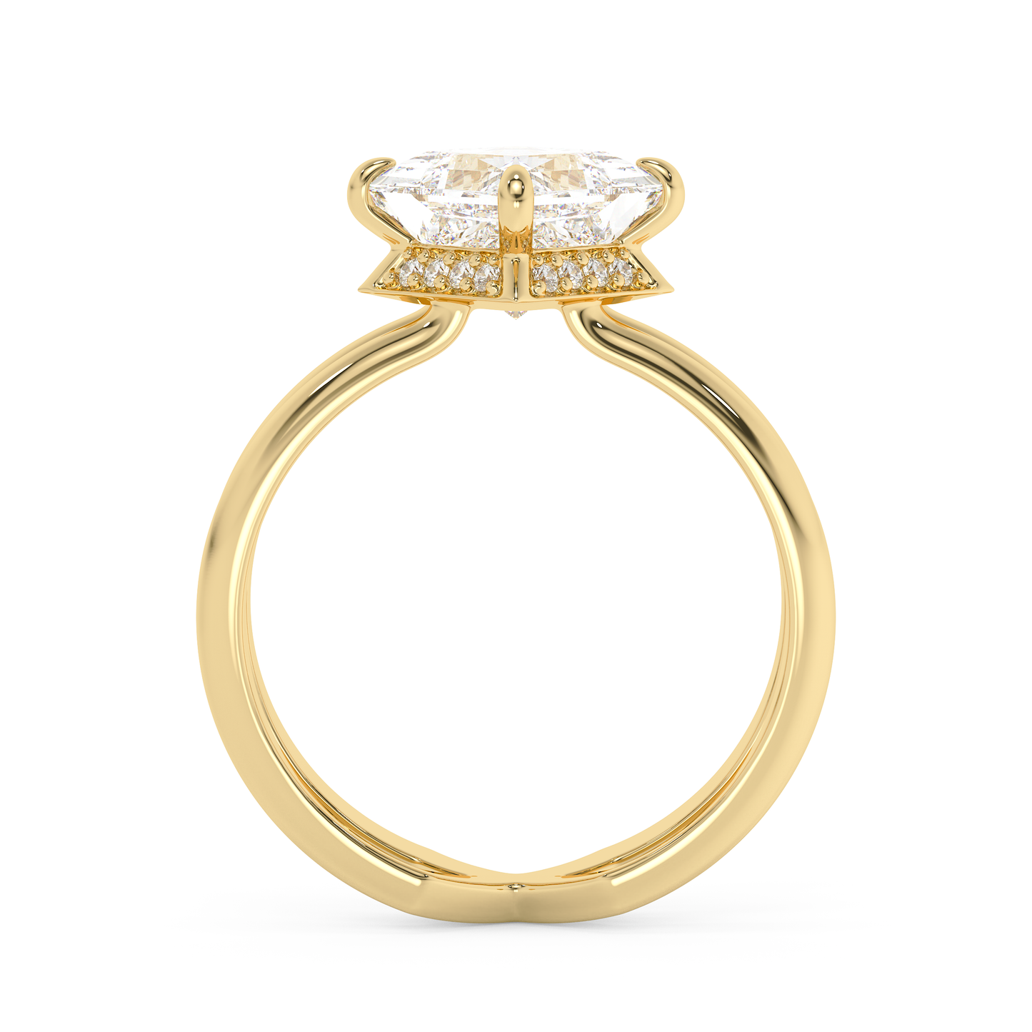 Emerald Solitaire Lab Grown Diamond Engagement Ring
