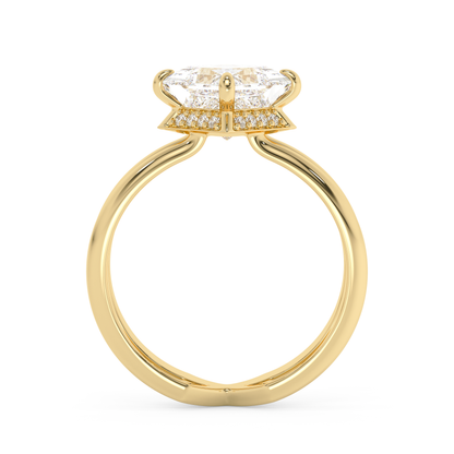 Emerald Solitaire Lab Grown Diamond Engagement Ring