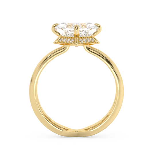 Emerald Solitaire Lab Grown Diamond Engagement Ring