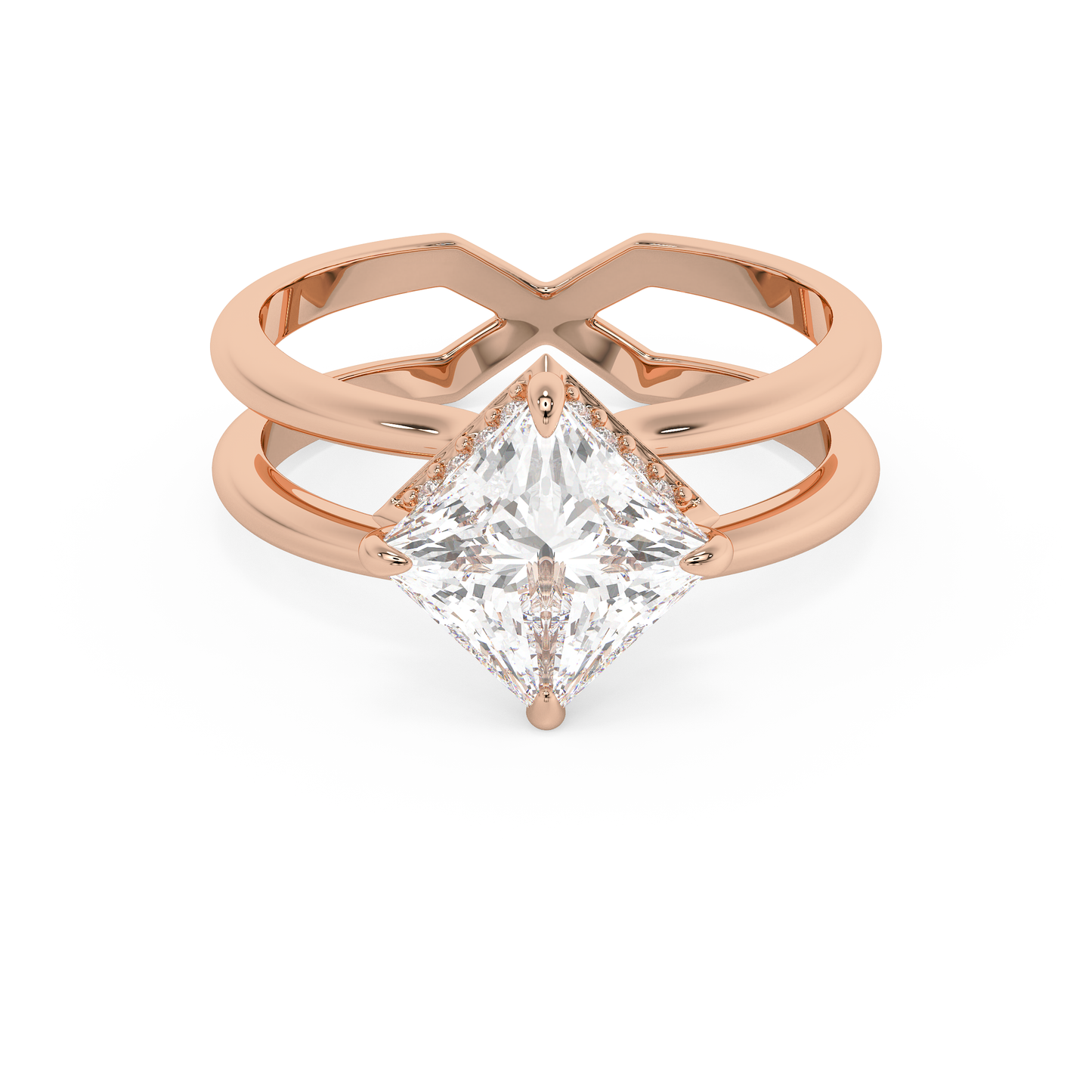 Emerald Solitaire Lab Grown Diamond Engagement Ring