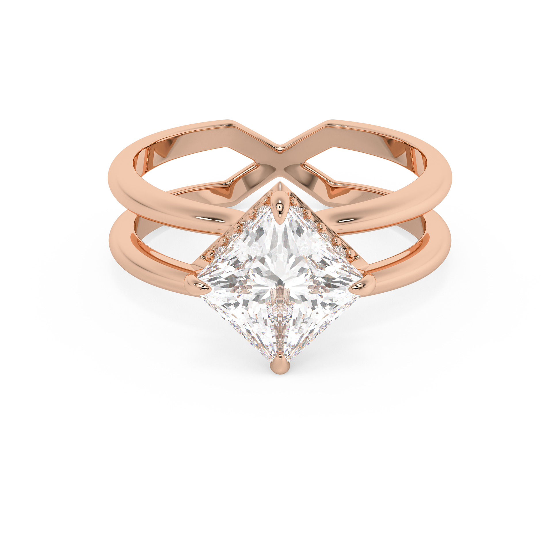 Emerald Solitaire Lab Grown Diamond Engagement Ring
