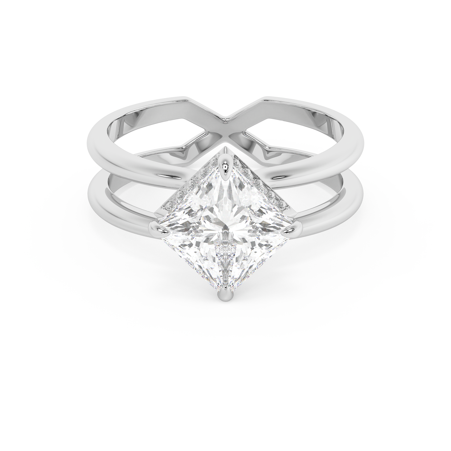 Emerald Solitaire Lab Grown Diamond Engagement Ring