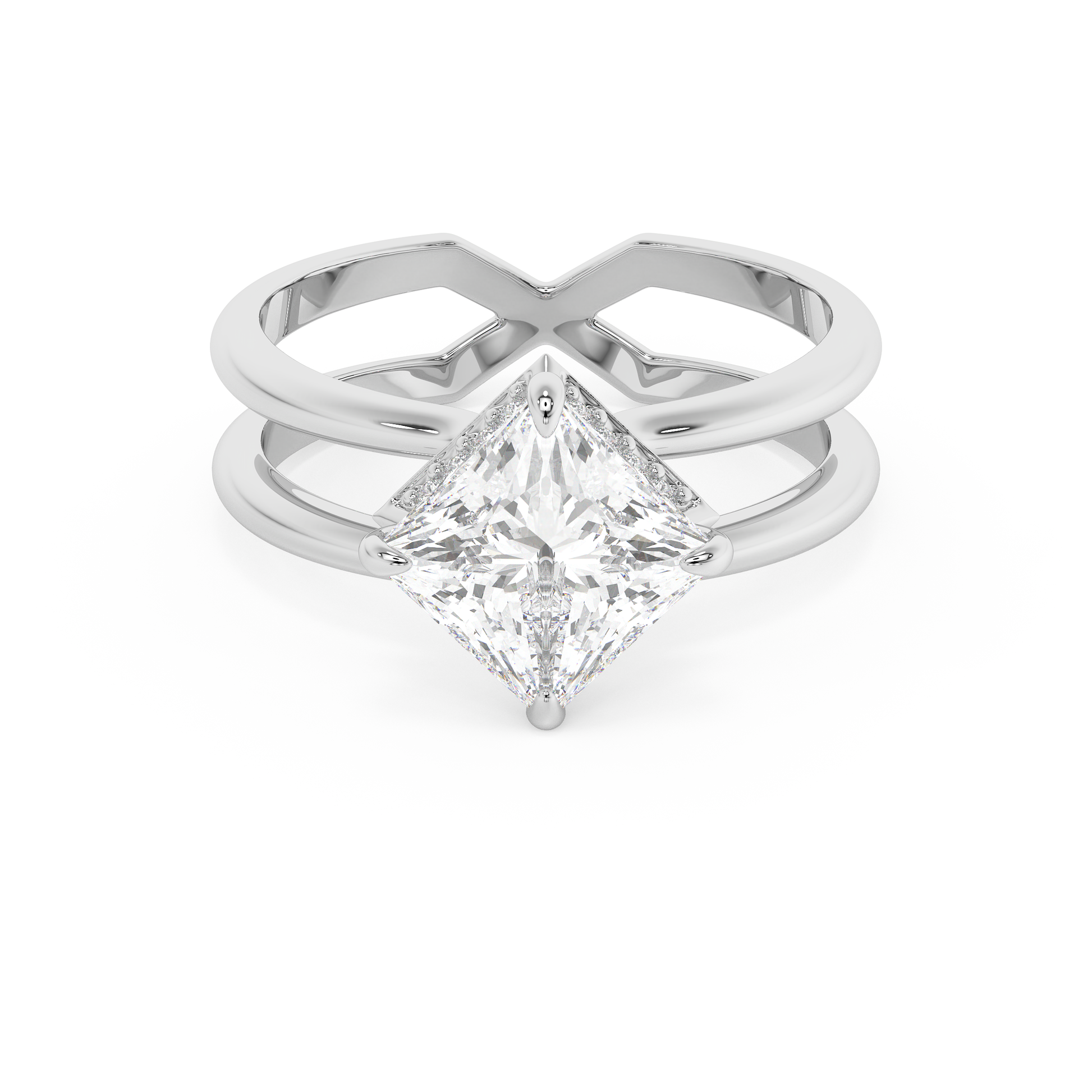 Emerald Solitaire Lab Grown Diamond Engagement Ring