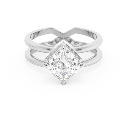 Emerald Solitaire Lab Grown Diamond Engagement Ring