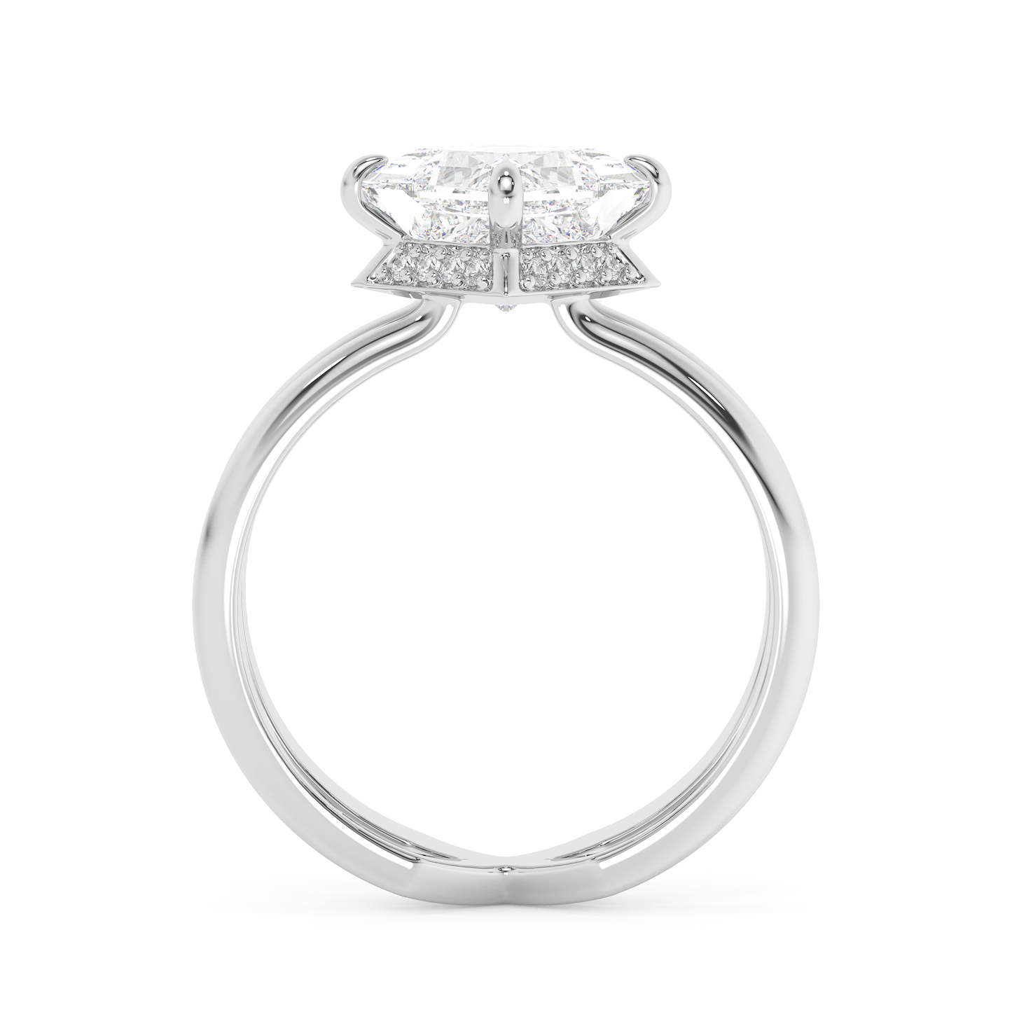 Emerald Solitaire Lab Grown Diamond Engagement Ring
