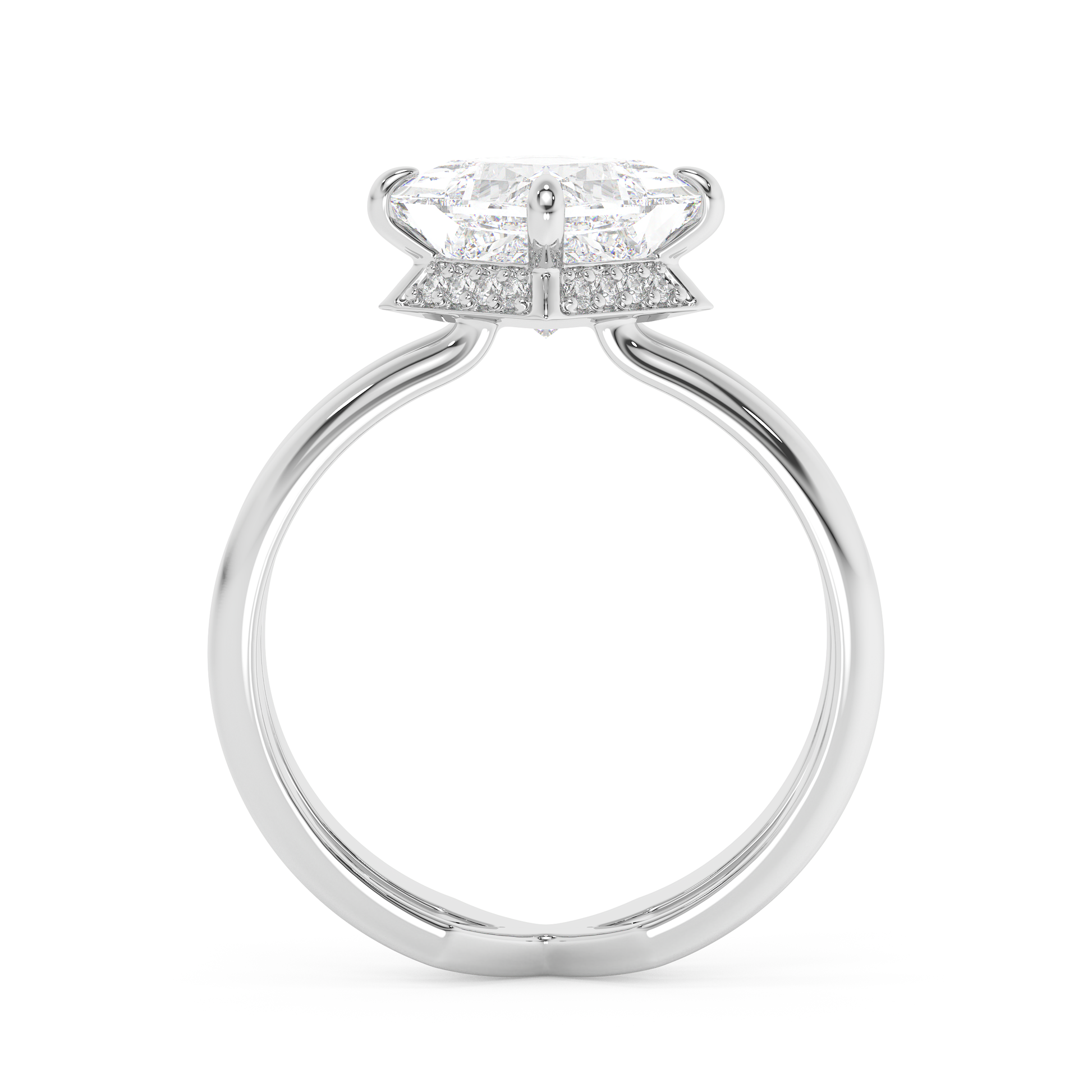 Emerald Solitaire Lab Grown Diamond Engagement Ring