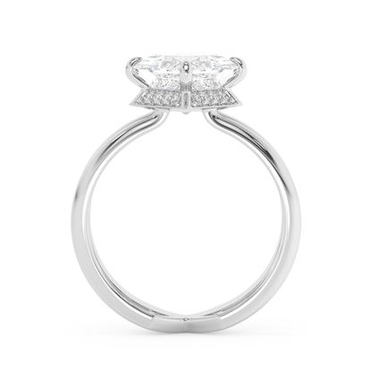 Emerald Solitaire Lab Grown Diamond Engagement Ring