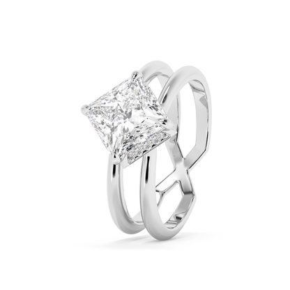 Emerald Solitaire Lab Grown Diamond Engagement Ring