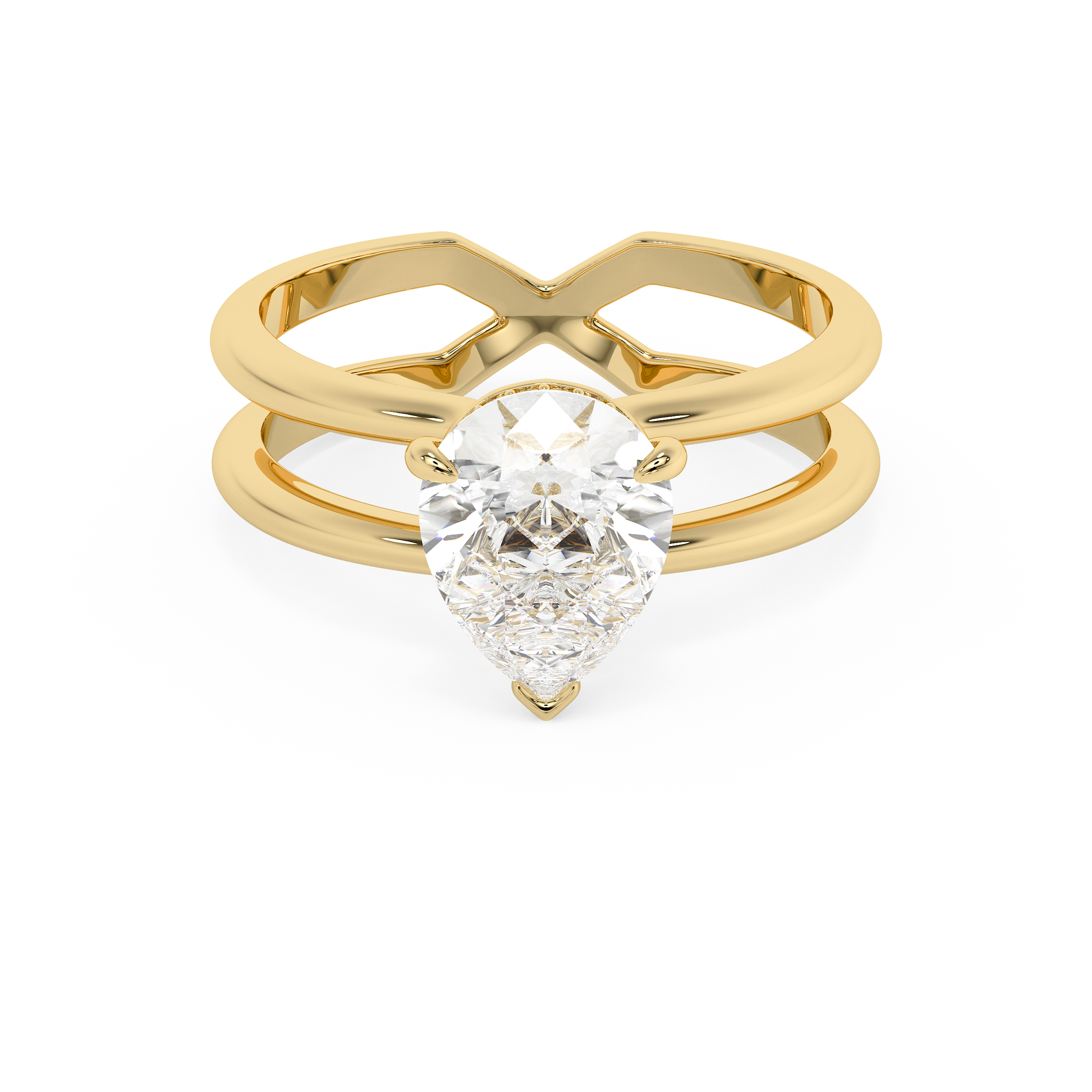 Emerald Solitaire Lab Grown Diamond Engagement Ring