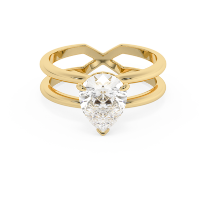 Emerald Solitaire Lab Grown Diamond Engagement Ring