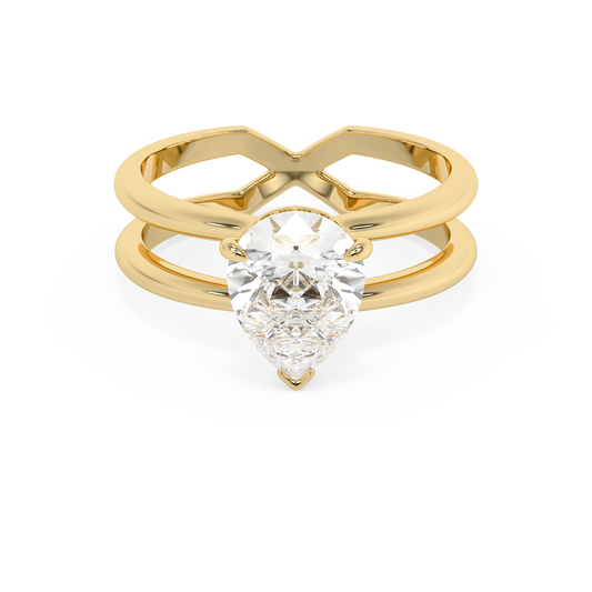 Emerald Solitaire Lab Grown Diamond Engagement Ring