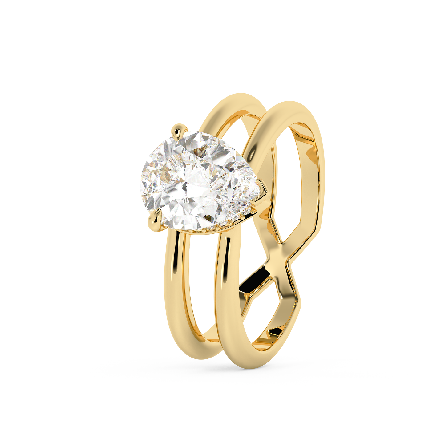 Emerald Solitaire Lab Grown Diamond Engagement Ring