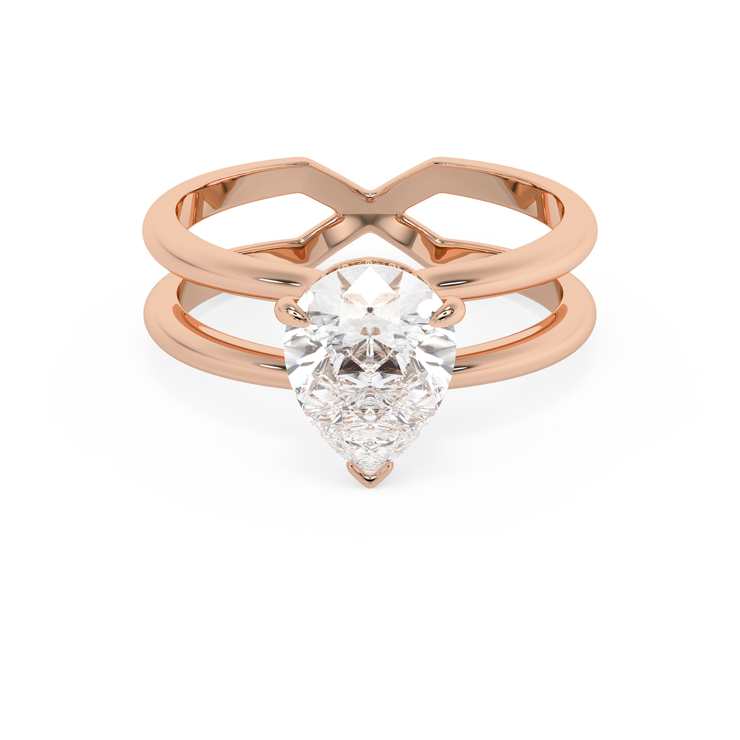 Emerald Solitaire Lab Grown Diamond Engagement Ring