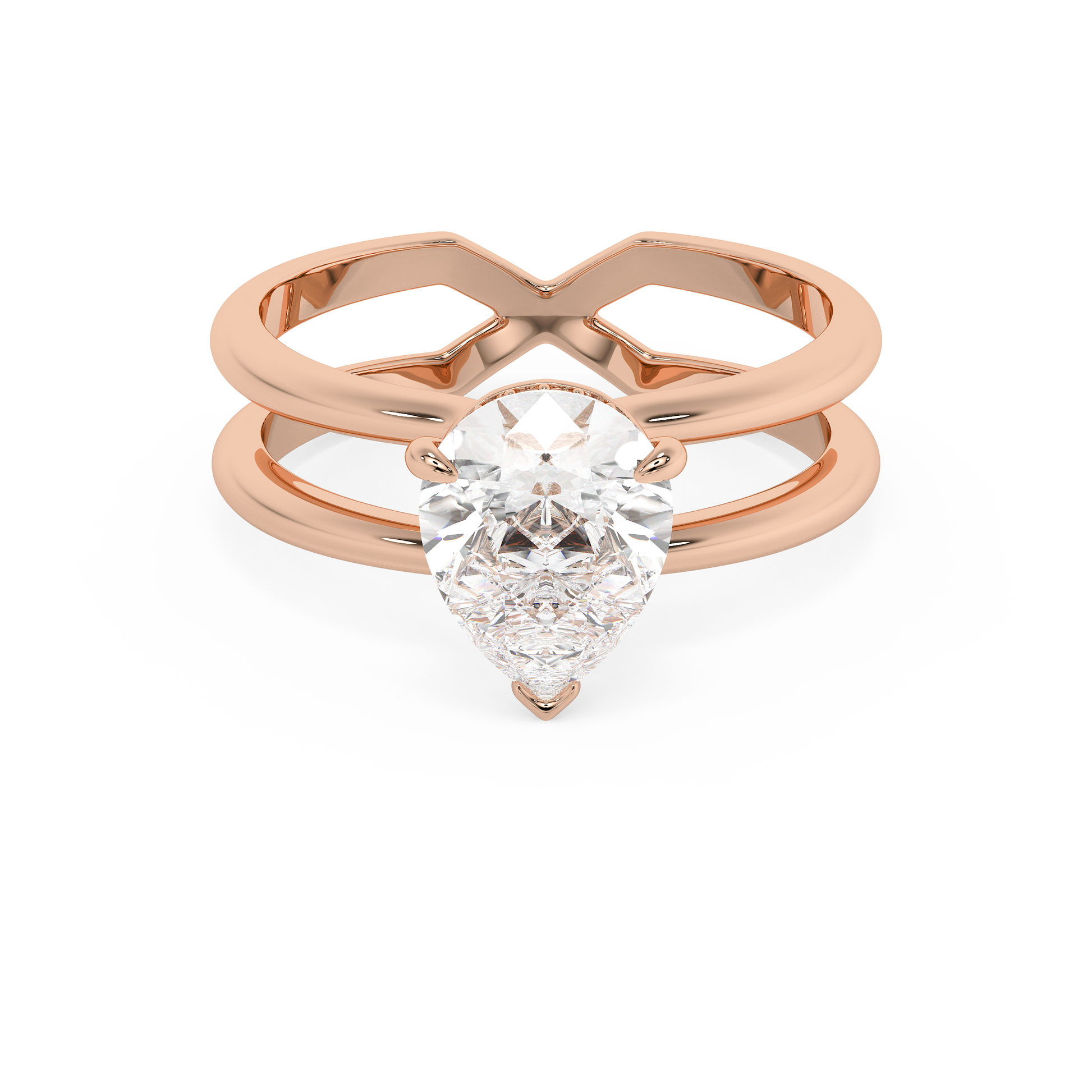 Emerald Solitaire Lab Grown Diamond Engagement Ring