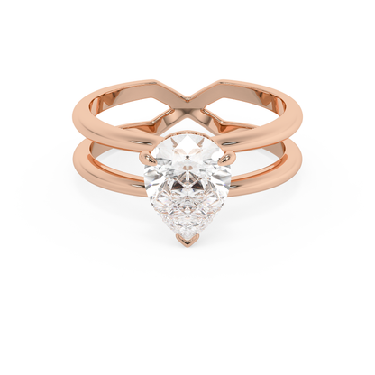 Emerald Solitaire Lab Grown Diamond Engagement Ring