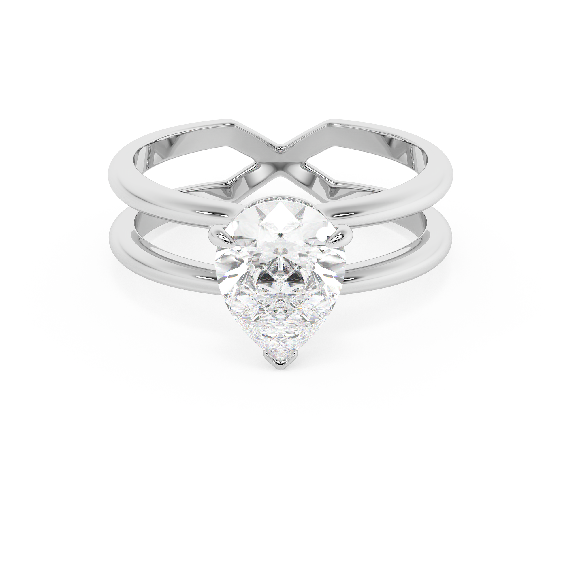 Emerald Solitaire Lab Grown Diamond Engagement Ring