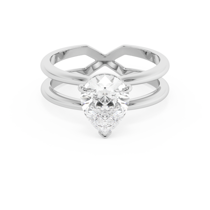 Emerald Solitaire Lab Grown Diamond Engagement Ring
